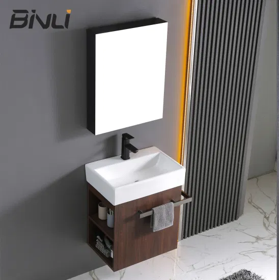 500mm 벽걸이형 소형 합판 욕실 세면대 캐비닛(거울 캐비닛 포함) 단일 아트 분지